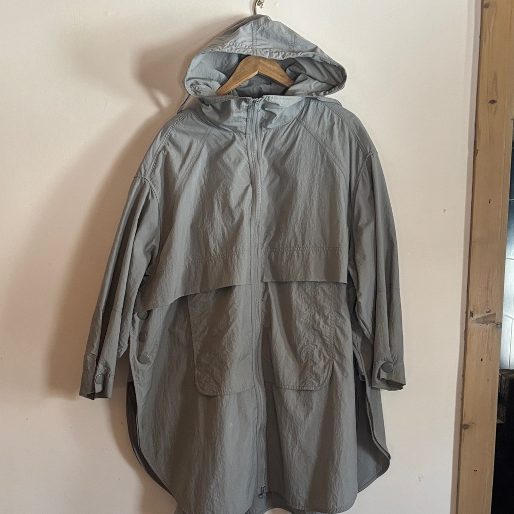 Adidas by Stella McCartney Light Gray Hooded Raincoat